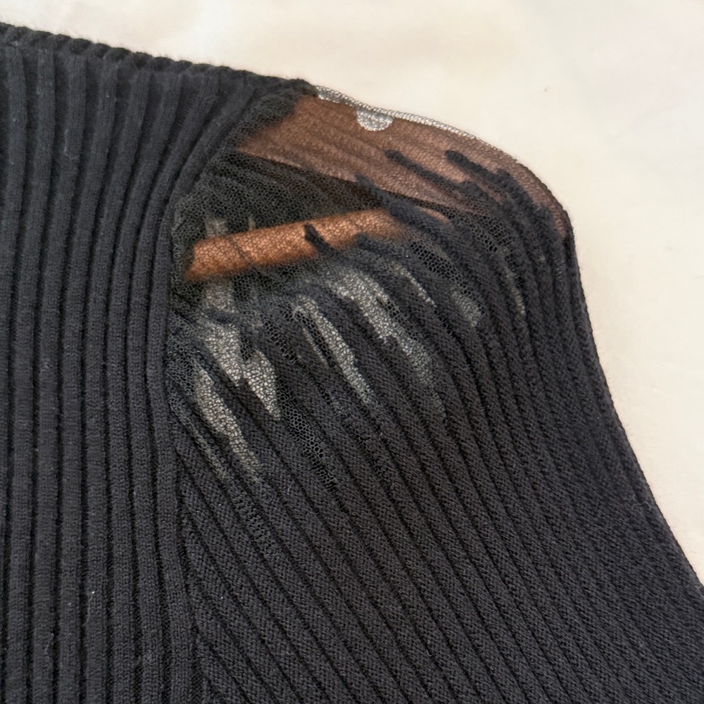 Commense Black Ribbed Sweater - Picture 2 of 3